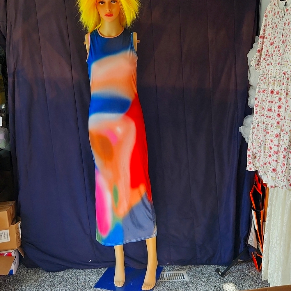Tie dye long dress ☆ Small ☆ unbranded ☆ Very cute!  Stylish ☆ NEW